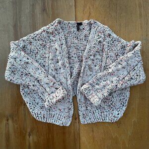 MOON & MADISON CHUNKY SPECKLED KNIT OPEN CARDIGAN SWEATER WOMEN’S sz L